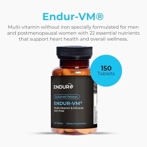 Endurance Products ENDUR-VM® Sustained Release Multivitamin Without Iron, 150 Tablets | Supports Heart & Overall Wellness thumbnail 2