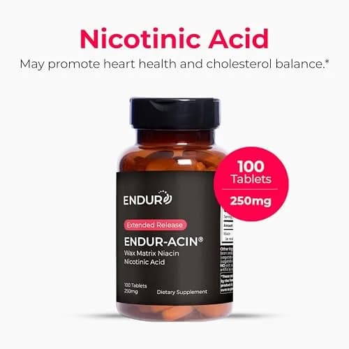 Endurance Products Vitamin B3 Niacin 250mg | Extended Release, Heart Support, Vegan, Gluten-Free (100 Tablets) thumbnail 2