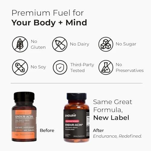 Endurance Products Vitamin B3 Niacin 250mg | Extended Release, Heart Support, Vegan, Gluten-Free (100 Tablets) thumbnail 3