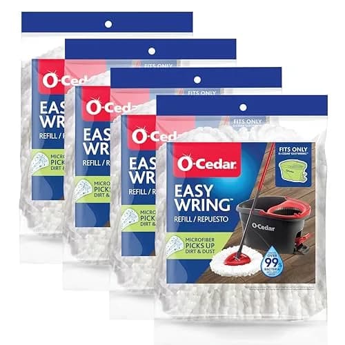 O-Cedar EasyWring Deep Clean Refill (1-Pack, White) | 40% More Cleaning Power | Microfiber Mop Refill for Spin Mop Systems — White / Classic