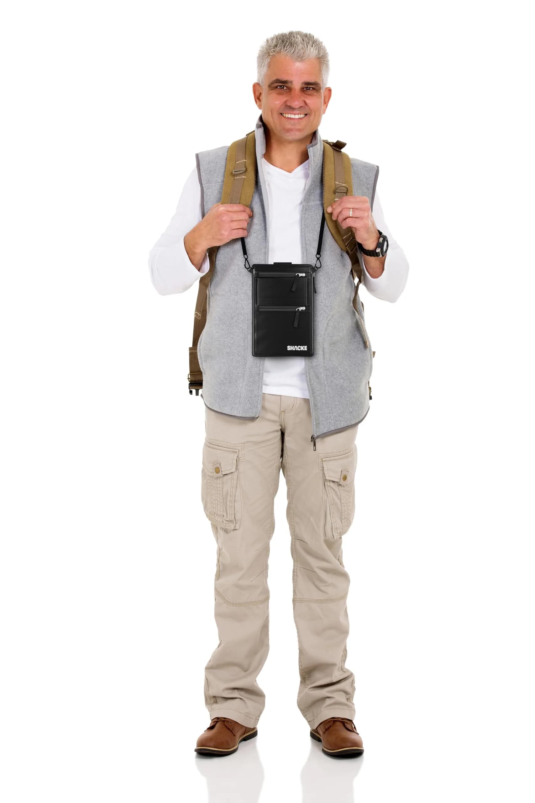Shacke Neck Pouch & 2-in-1 Belt Wallet – RFID Passport Holder, 12.8cm x 19.1cm (5" x 7.4") - view 6
