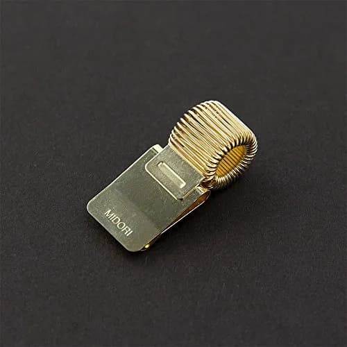 Midori Clip Porta Pen Holder Gold 7 cm (2.76 inches) | Japanese Craftsmanship for Your Notebook thumbnail 2