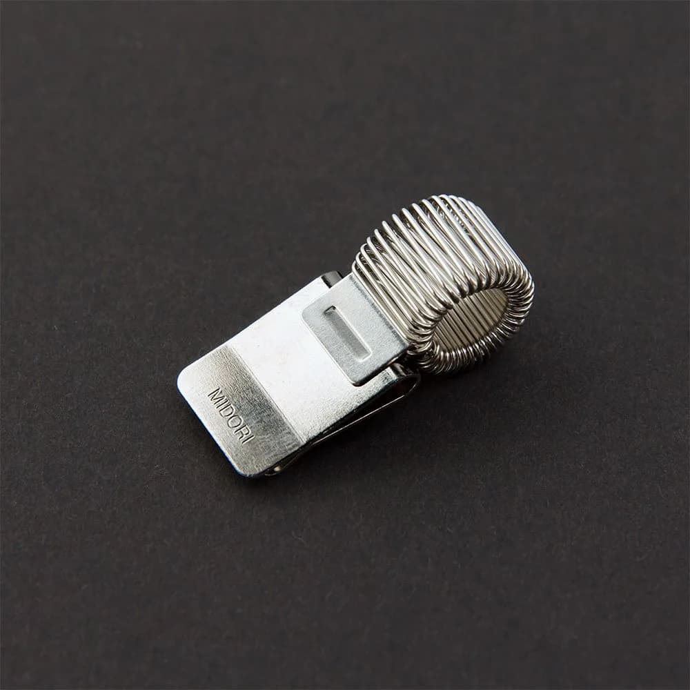 Midori Silver Clip Porta Pen Holder | 7 cm (2.76 inches) Diameter - view 2