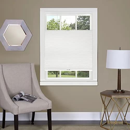 ACHIM Cordless Cellular Pleated Shades 35 in x 64 in | Light Filtering, White thumbnail 1