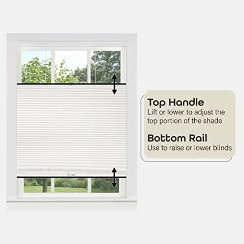 ACHIM Cordless Cellular Pleated Shades 35 in x 64 in | Light Filtering, White thumbnail 4