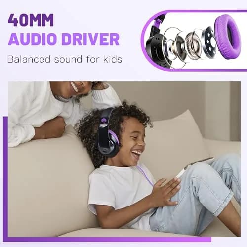 rockpapa Comfort Foldable Kids Headphones Wired for School with 3.5mm Cord | Rich Sound, Lightweight & Tangle-Free thumbnail 7