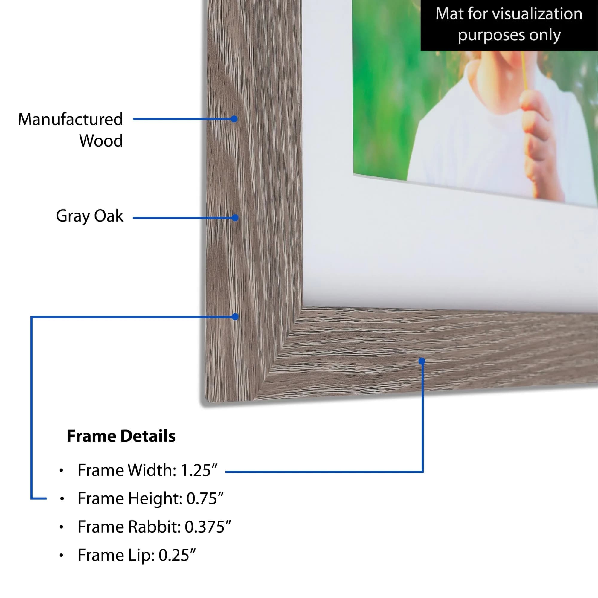 ArtToFrames Gray Oak Poster Frame 21.5 cm (8.5 x 18 Inch) | Custom Made for 6x16 Inch Photos - view 5