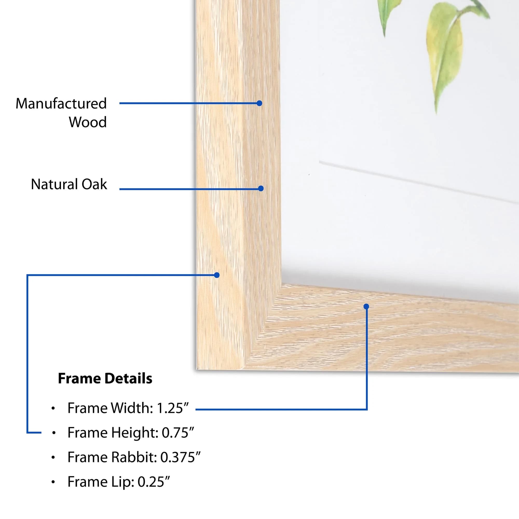 ArtToFrames Natural Oak Poster Frame 4x25 Inch (10cm x 63.5cm) | Custom Made for Wall or Tabletop Display - view 5