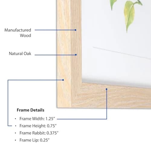ArtToFrames Natural Oak Poster Frame 4x25 Inch (10cm x 63.5cm) | Custom Made for Wall or Tabletop Display thumbnail 5