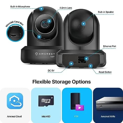 Amcrest ProHD 1080p WiFi Dome Security Camera 2MP | Indoor Pan/Tilt with Night Vision & Two-Way Talk thumbnail 7