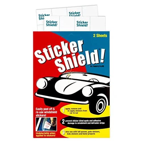 STICKER SHIELD Windshield Sticker Applicator 4x6 inch Sheets | Reusable, Invisible Film for Easy Application & Removal thumbnail 1