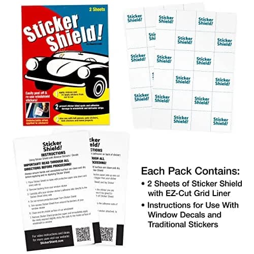 STICKER SHIELD Windshield Sticker Applicator 4x6 inch Sheets | Reusable, Invisible Film for Easy Application & Removal thumbnail 3