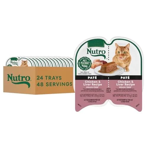 Nutro Perfect Portions Pate Wet Cat Food, Chicken & Liver, 2.6 oz, 24 ct | Grain-Free, Hydrating, Complete Nutrition thumbnail 1