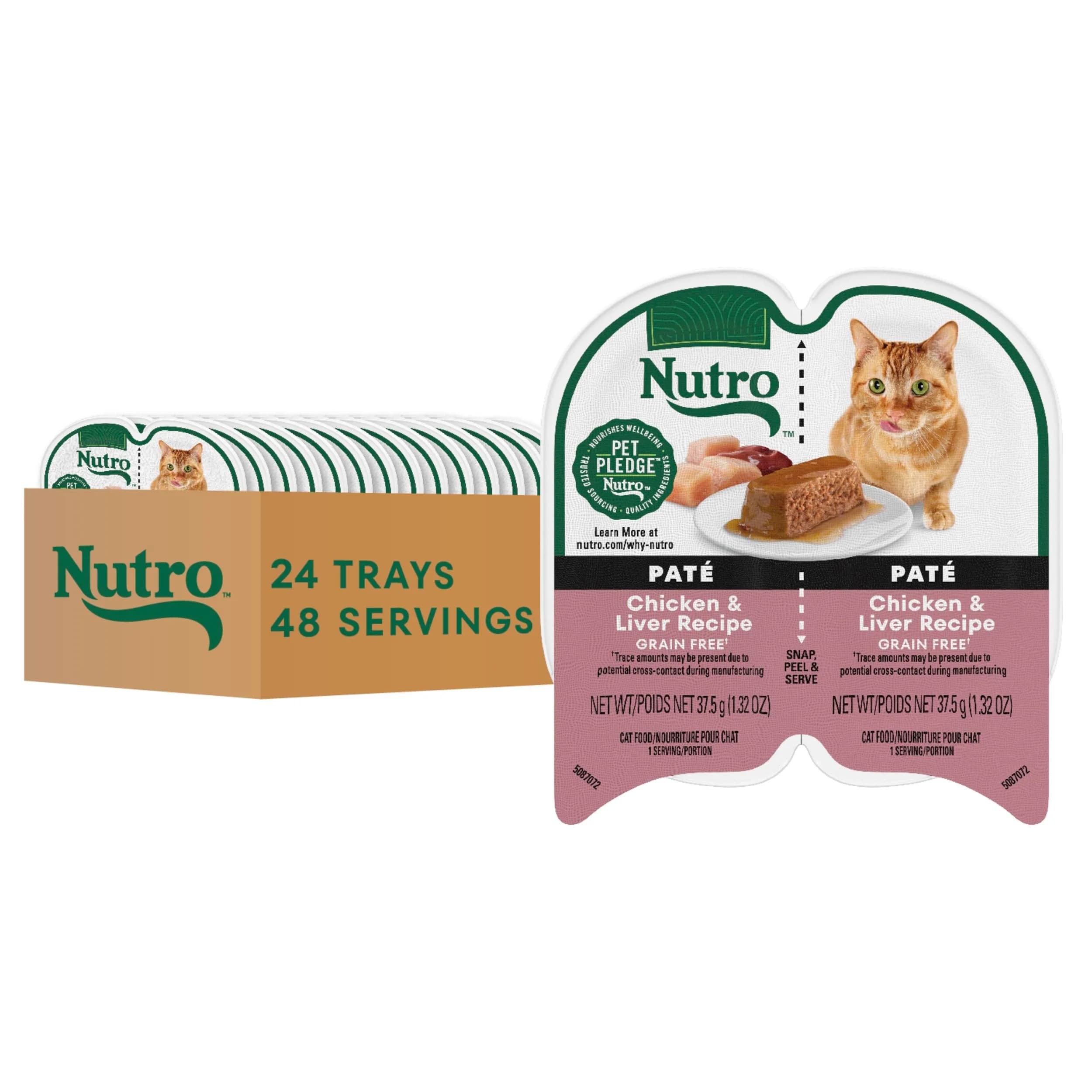 Nutro Perfect Portions Pate Wet Cat Food, Chicken & Liver, 2.6 oz, 24 ct | Grain-Free, Hydrating, Complete Nutrition — Chicken & Liver