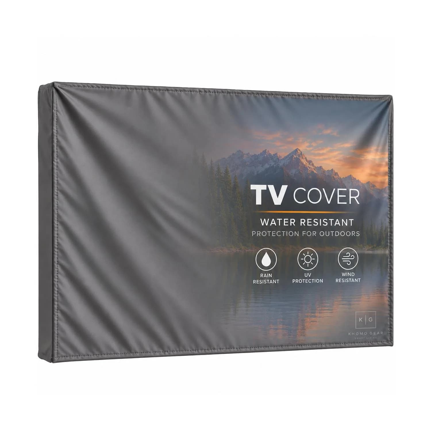 KHOMO GEAR Outdoor TV Cover 30-32 Inch | Weatherproof Waterproof Cover with Remote Pocket for Wall Mounts & Stands - Grey — Grey