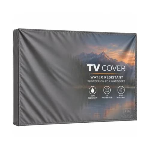 KHOMO GEAR Outdoor TV Cover 30-32 Inch | Weatherproof Waterproof Cover with Remote Pocket for Wall Mounts & Stands - Grey thumbnail 1