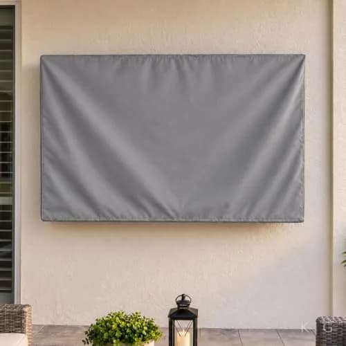KHOMO GEAR Outdoor TV Cover 30-32 Inch | Weatherproof Waterproof Cover with Remote Pocket for Wall Mounts & Stands - Grey thumbnail 4