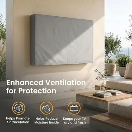 KHOMO GEAR Outdoor TV Cover 30-32 Inch | Weatherproof Waterproof Cover with Remote Pocket for Wall Mounts & Stands - Grey thumbnail 3