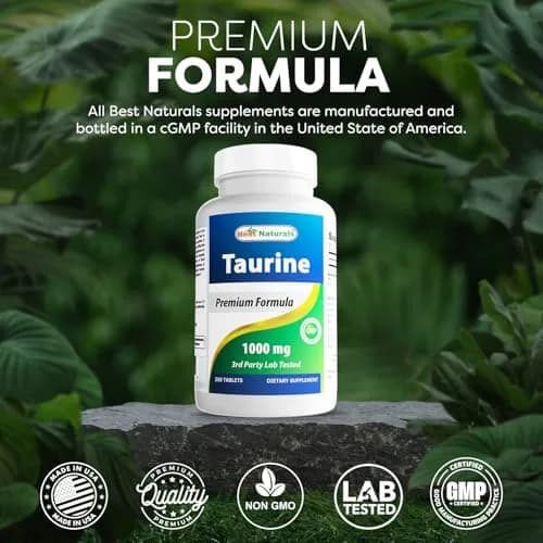 Best Naturals Taurine 1000 mg 250 Tablets | Supports Eye & Heart Health, Pre-Workout thumbnail 5
