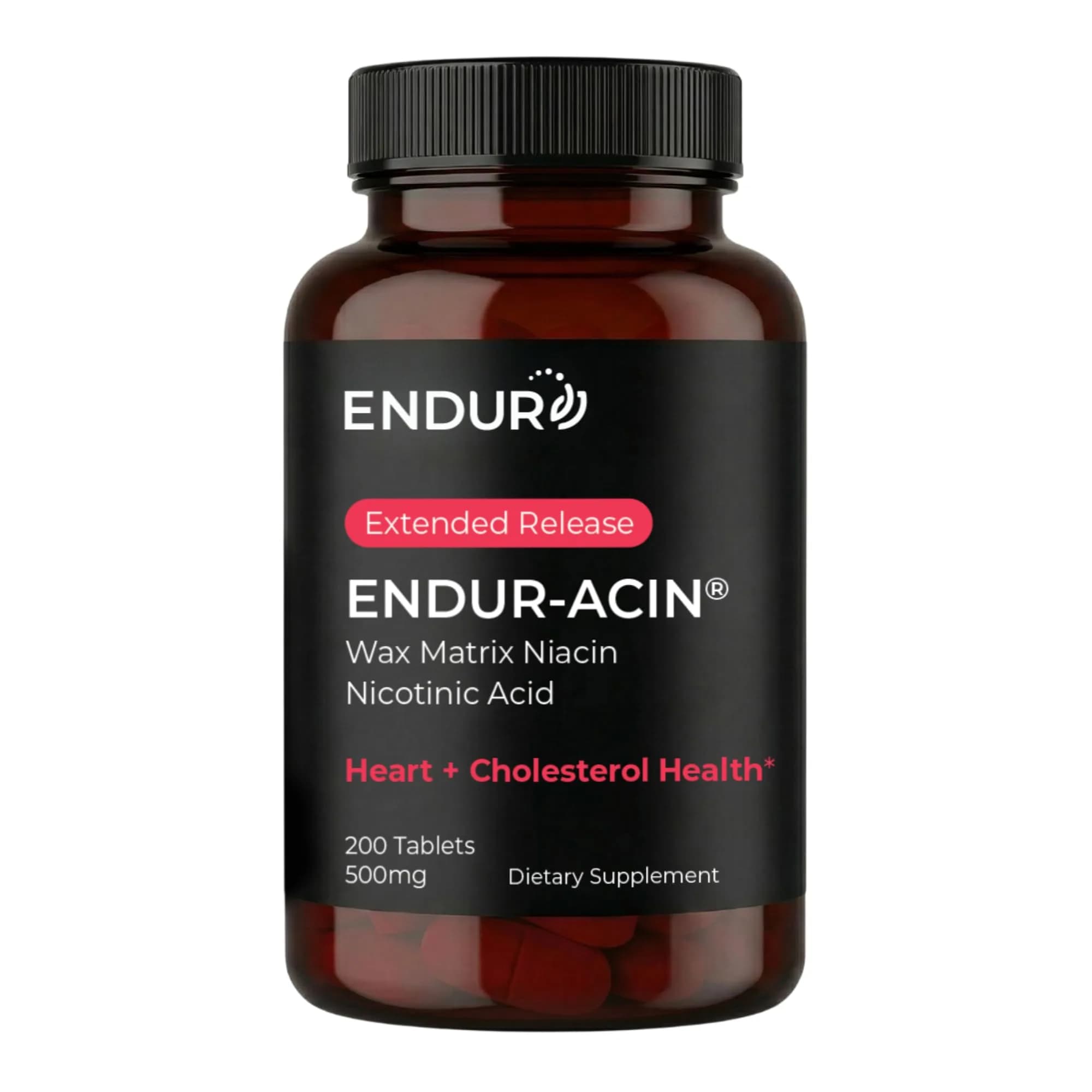 Endurance Products ENDUR-ACIN® Niacin 500mg | Supports Heart & Cholesterol, 200 Tablets - main product image