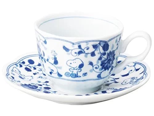 金正陶器(Kaneshotouki) Indigo Arabesque Cup & Saucer 350g | Peanuts Collaboration, Japan thumbnail 1