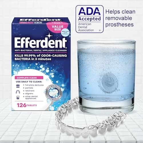 Efferdent Complete Clean Denture Cleaner Tablets 126 Count | Kills 99.99% Bacteria thumbnail 5