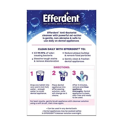 Efferdent Complete Clean Denture Cleaner Tablets 126 Count | Kills 99.99% Bacteria thumbnail 7