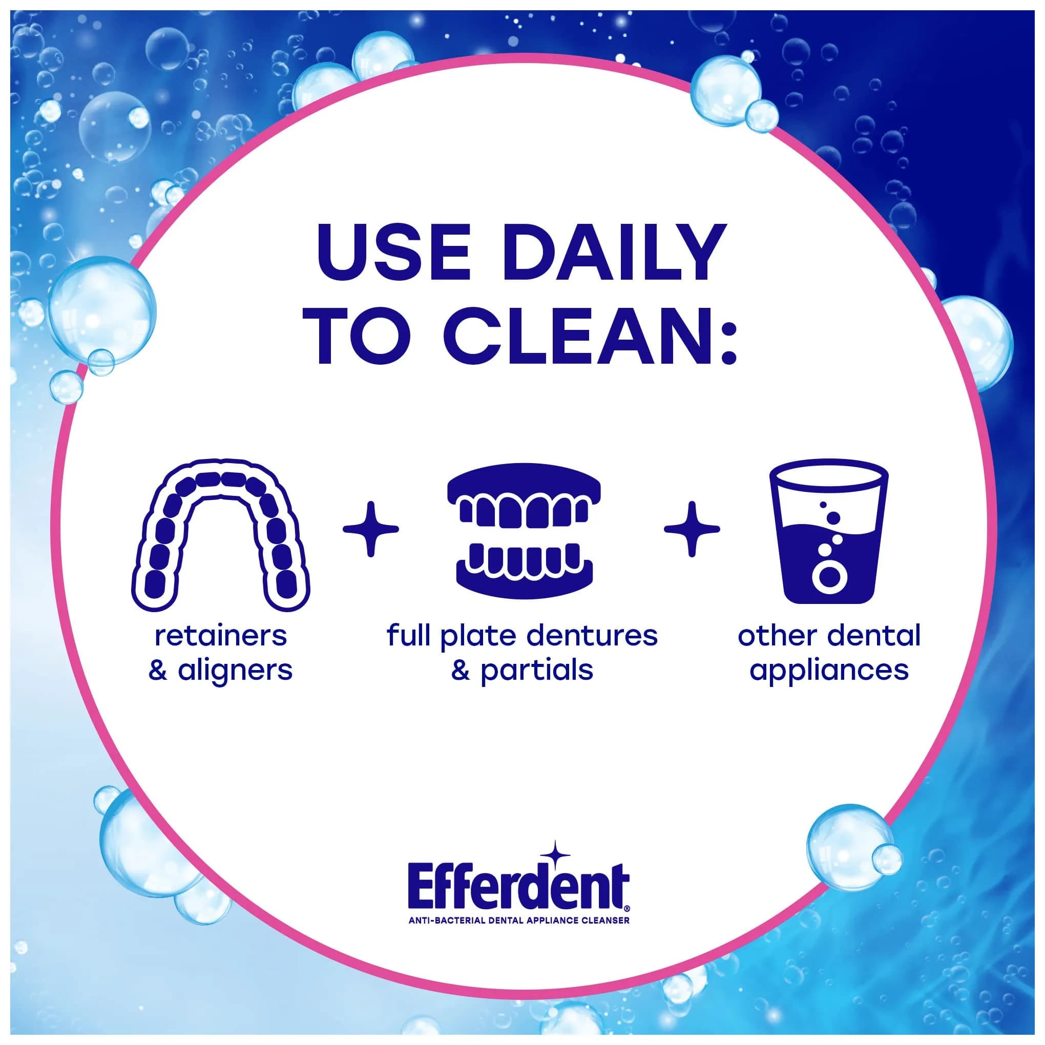 Efferdent Complete Clean Denture Cleaner Tablets 126 Count | Kills 99.99% Bacteria - view 3
