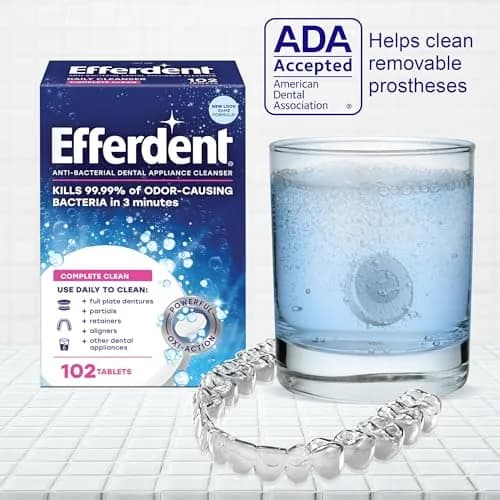 Efferdent Complete Clean Denture Cleaner Tablets 102 Count | Kills 99.99% Bacteria in 3 Mins thumbnail 4