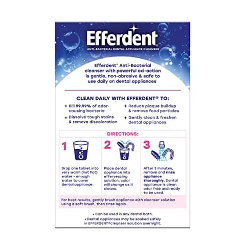 Efferdent Complete Clean Denture Cleaner Tablets 102 Count | Kills 99.99% Bacteria in 3 Mins thumbnail 6