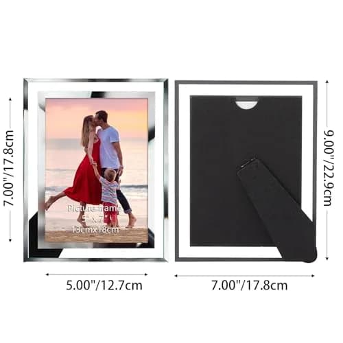 Giftgarden 5x7 Picture Frames Modern Glass 5 by 7 Inch Pack of 2 | Elegant Wall & Tabletop Display thumbnail 2