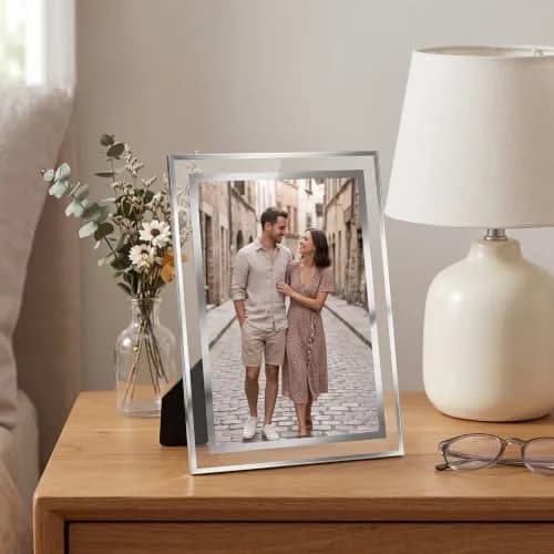 Giftgarden 5x7 Picture Frames Modern Glass 5 by 7 Inch Pack of 2 | Elegant Wall & Tabletop Display thumbnail 4