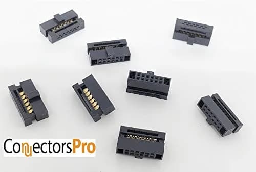 Connectors Pro 12-Pin Dual Row IDC Female Socket 4-Pack | Quick Crimp, Gold Plated, 1.27mm Pitch thumbnail 2