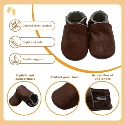 Mejale Baby Boy Shoes Soft Sole Leather Moccasins 12cm | Natural Growth Support thumbnail 4