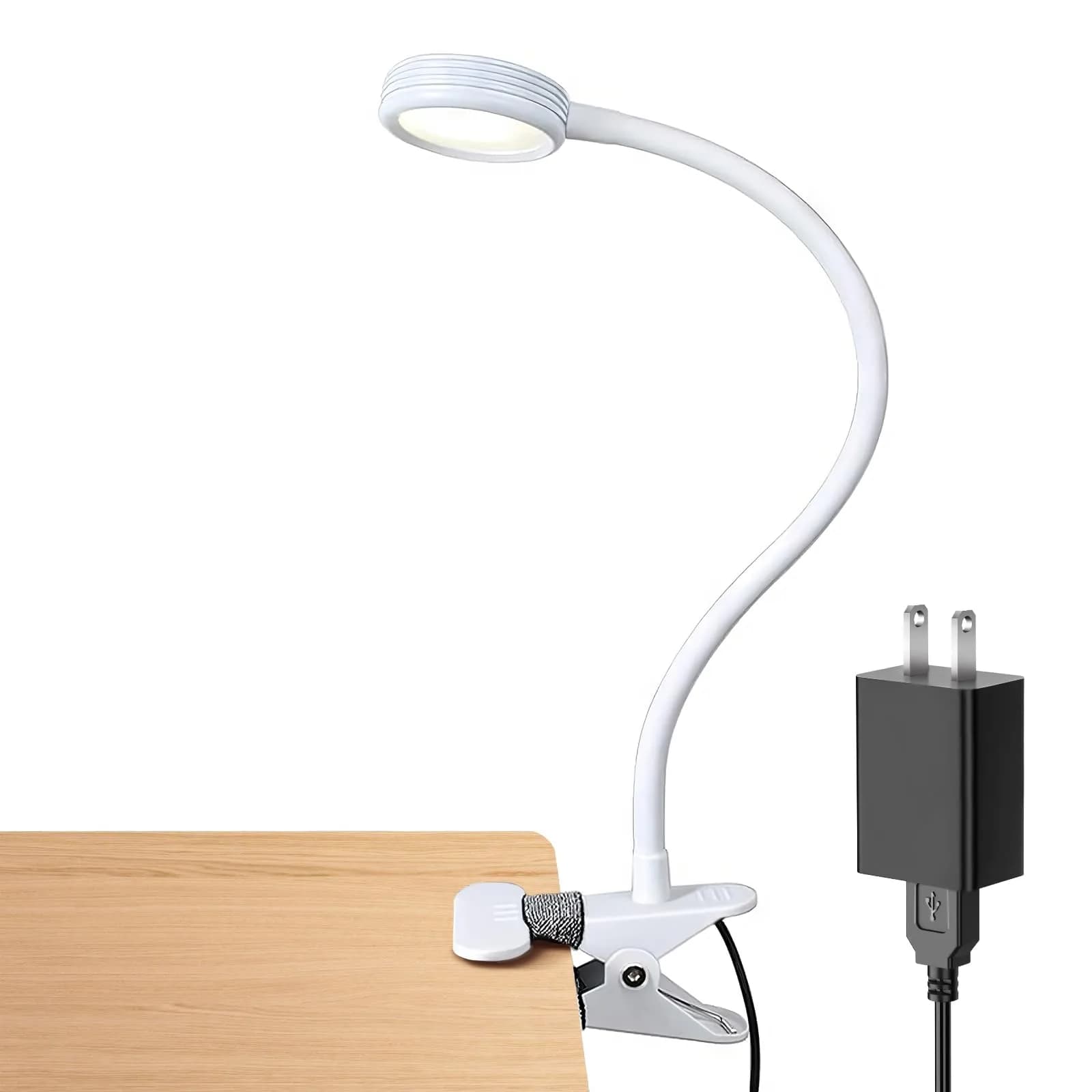 LEPOWER Clip-On Reading Light with Adjustable Gooseneck & Dual Modes | 11 cm (4.3 in) Width Clamp - main product image