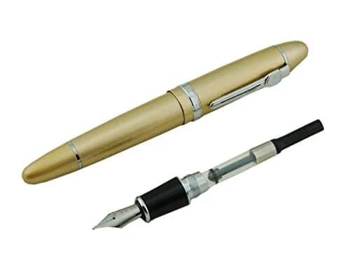 Lanxivi Jinhao 159 Fountain Pen Champagne Color Silver Trim with Pen Pouch, 14.8cm (5.8in) | Smooth Ink Flow thumbnail 5