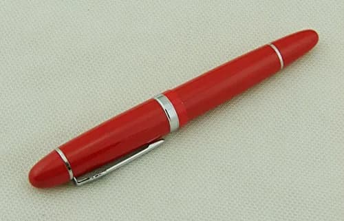 Lanxivi Jinhao 159 Red Fountain Pen Silver Trim with Ink Converter, 13mm Diameter (0.5in) thumbnail 4