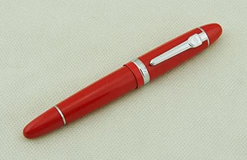 Lanxivi Jinhao 159 Red Fountain Pen Silver Trim with Ink Converter, 13mm Diameter (0.5in) thumbnail 3