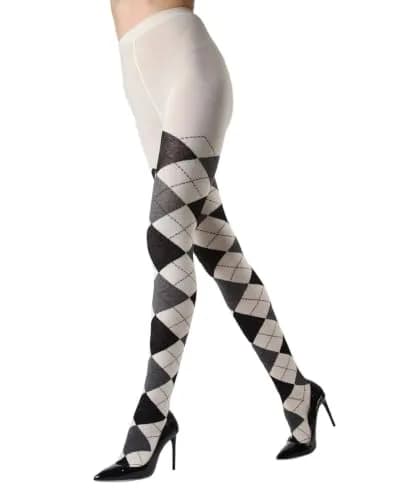 MeMoi Textured Argyle Sweater Tights | Classic Warmth & Style for Women (70-120 chars) thumbnail 1