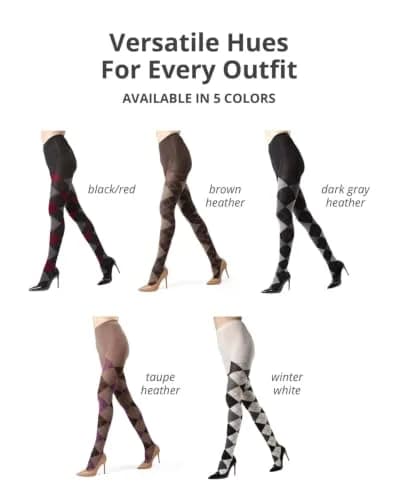 MeMoi Textured Argyle Sweater Tights | Classic Warmth & Style for Women (70-120 chars) thumbnail 7