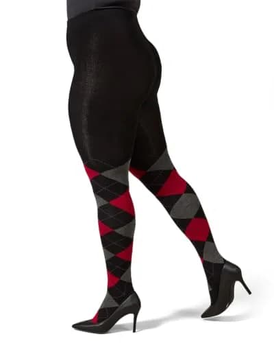 MeMoi Textured Argyle Sweater Tights | Classic Warmth & Style for Women (70-120 chars) thumbnail 8