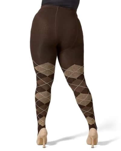 MeMoi Textured Argyle Sweater Tights | Classic Warmth & Style for Women (70-120 chars) thumbnail 9