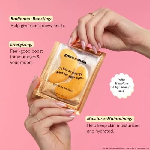 grace & stella Award Winning Eye Patches for Puffy Eyes | 24 Pairs (Gold) | Cooling & Depuffing thumbnail 3