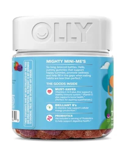OLLY Kids Multivitamin & Probiotic Gummy, Blissful Berry, 70 Count (2.47 oz) | Digestive & Immune Support thumbnail 9