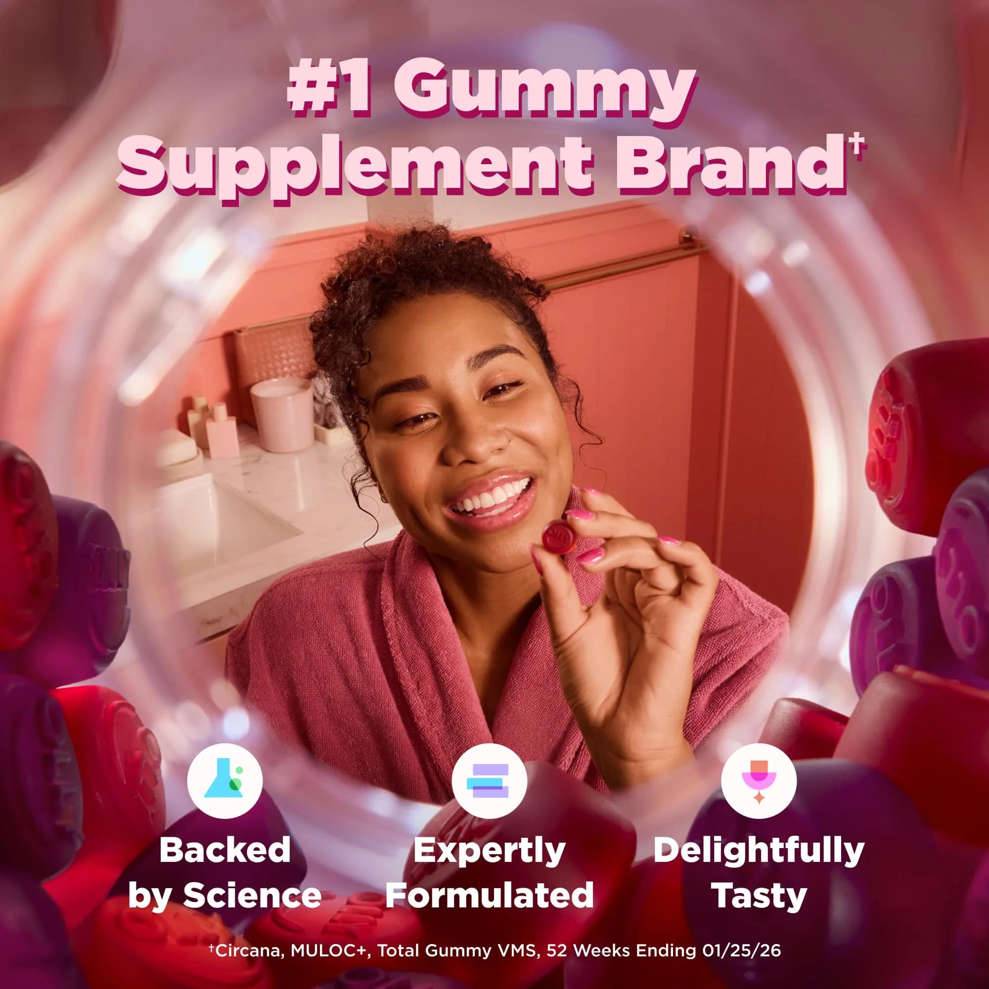 OLLY Prenatal Multivitamin Gummy Sweet Citrus Flavored 60 Count | Mommy & Baby Daily Blend with Folic Acid & DHA - view 8