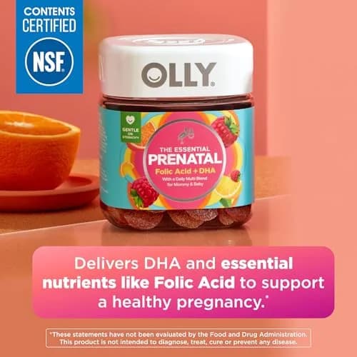 OLLY Prenatal Multivitamin Gummy with Folic Acid + DHA 60 Count | Supports Mommy & Baby Health thumbnail 3