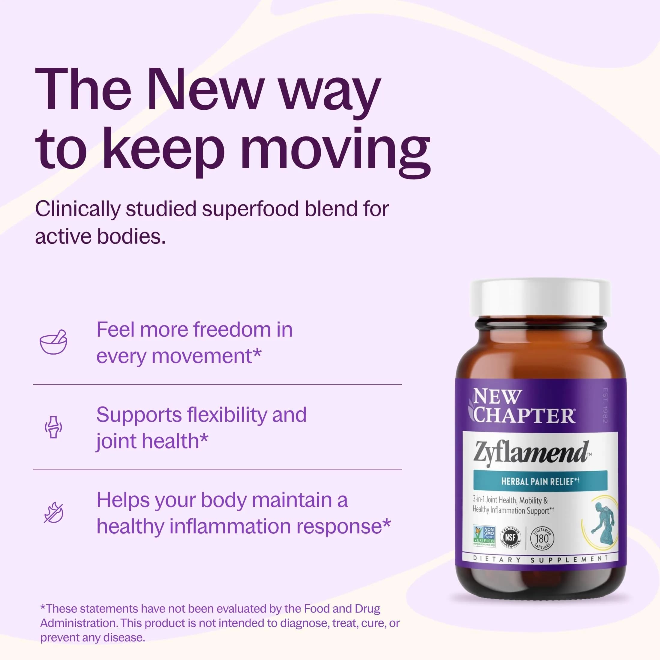 New Chapter Zyflamend Joint Support Supplement 180 Vegetarian Capsules | Supports Healthy Inflammation Response - view 2