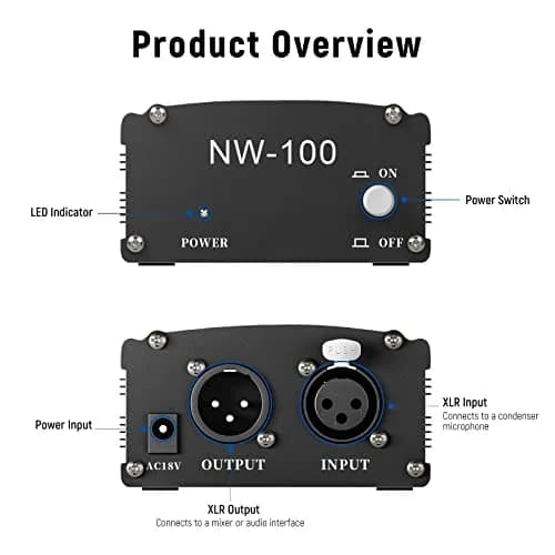 NEEWER 48V Phantom Power Supply with Adapter | Compact, Reliable Microphone Power for Studio & Stage thumbnail 4