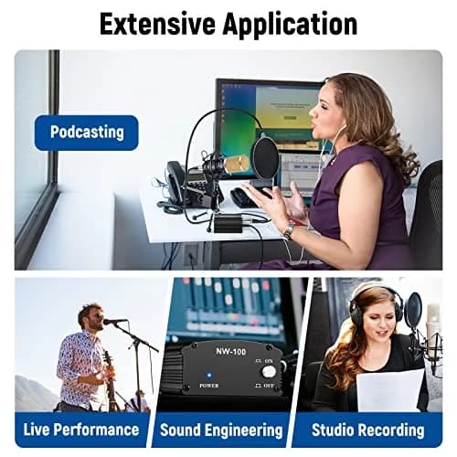 NEEWER 48V Phantom Power Supply with Adapter | Compact, Reliable Microphone Power for Studio & Stage thumbnail 8