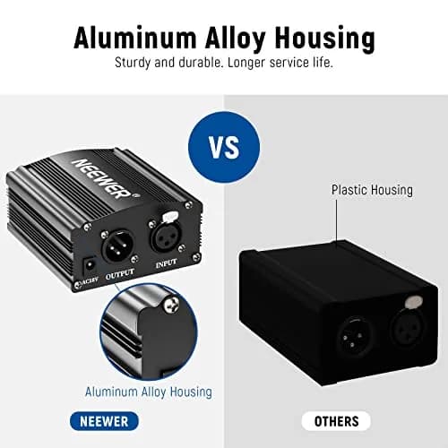 NEEWER 48V Phantom Power Supply with Adapter | Compact, Reliable Microphone Power for Studio & Stage thumbnail 9